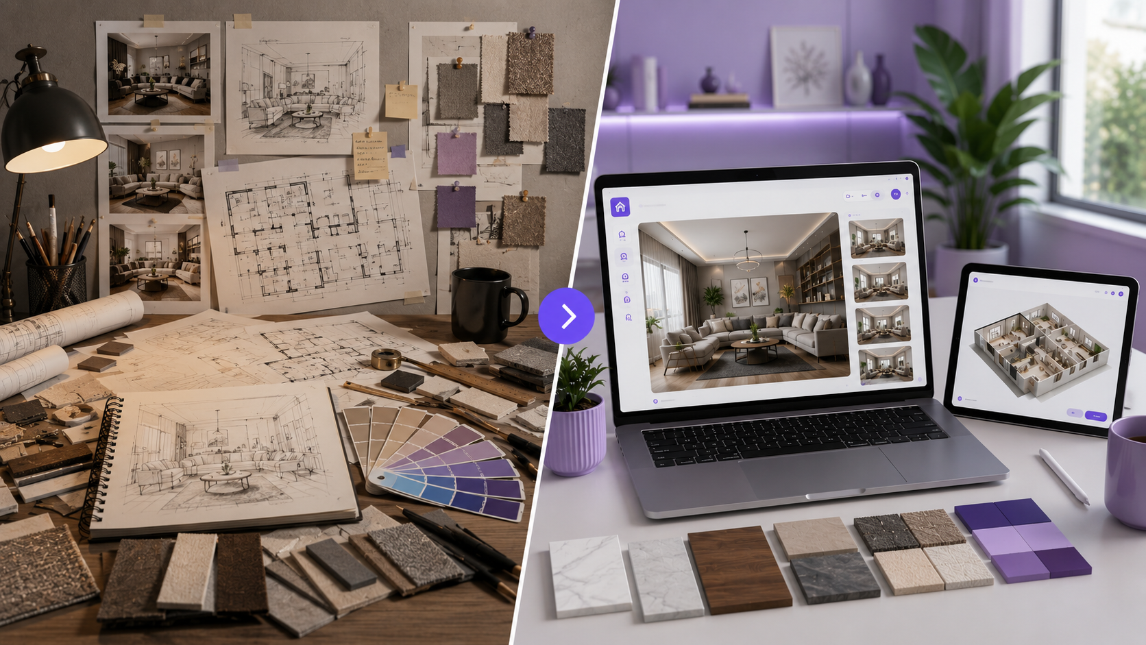 A calm, fully sourced room that came together in minutes with Desigfy